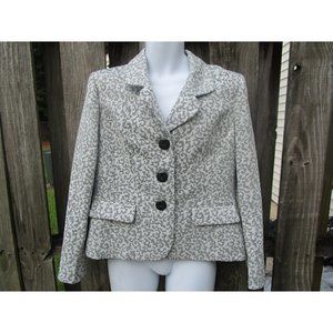 Collections for Le Suit Women's 14 Geometric 3 Button Blazer Jacket Gray Ivory